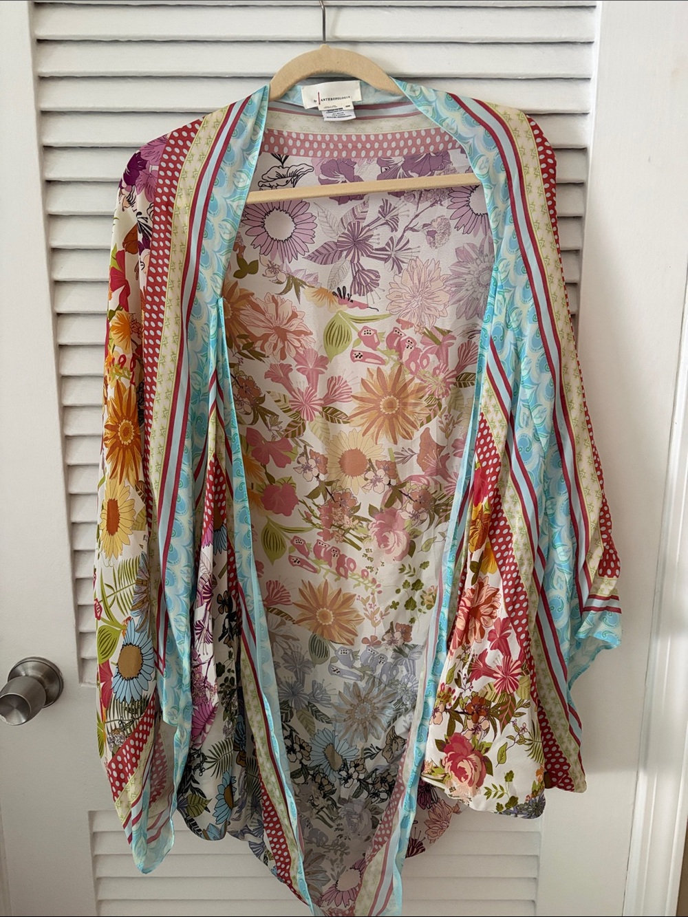 Anthropologie Pastel Floral Patchwork Kimono